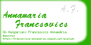 annamaria francsovics business card